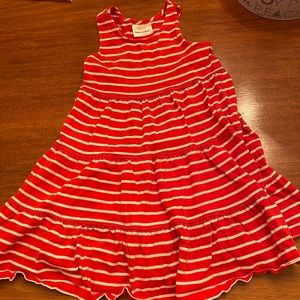 Hanna Andersson size 5 red/orange and white striped dress